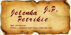 Jelenka Petrikić vizit kartica